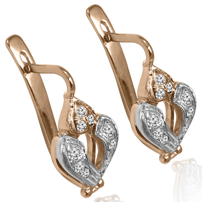 14k Russian Style Diamond Earrings