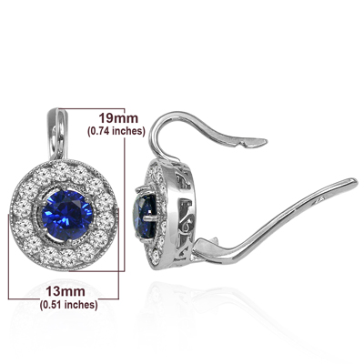 14k Gold Diamond & Sapphire Russian Style Earrings