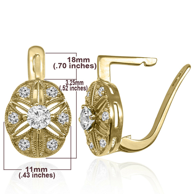 Russian Style Genune Diamond Earrings 585