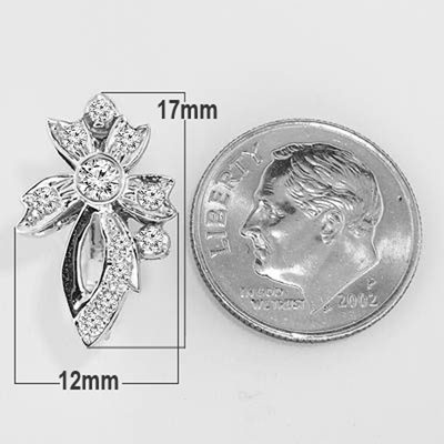 14k White Gold Diamond Russian style Earring