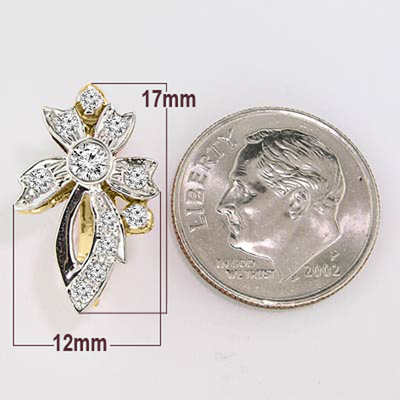 14k Gold Russian style Diamond earrings