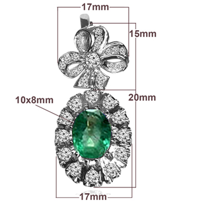Russian Style Emerald and Diamond Earrings 585