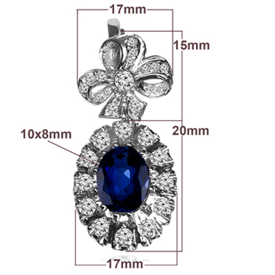 Russian Style Sapphire & Diamond Earrings 585