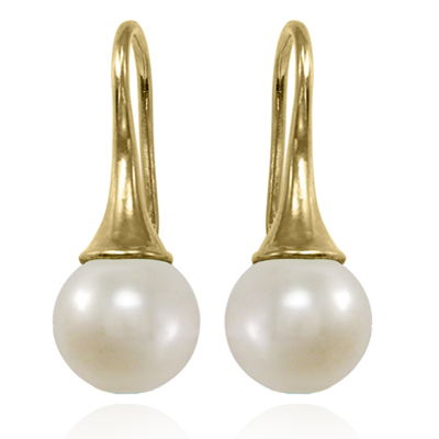 14k Gold Dangline Freshwater Pearls Earrings