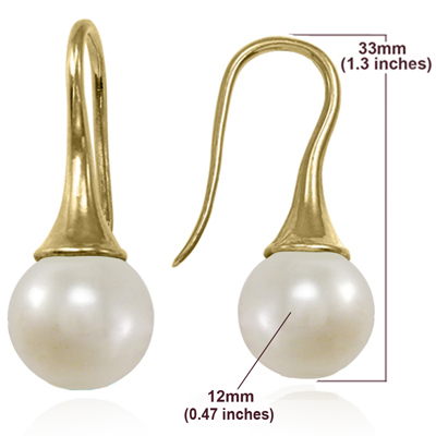 14k Gold Dangline Freshwater Pearls Earrings