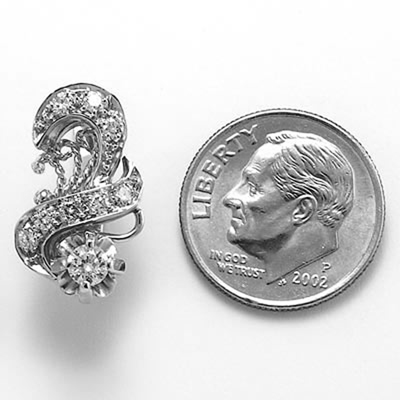 Russian European style diamond earring 14k