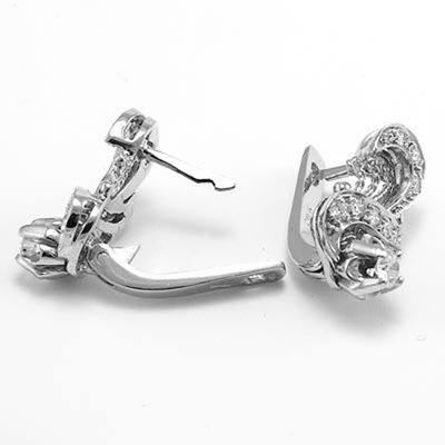 Russian European style diamond earring 14k