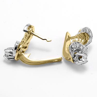 Russian European style diamond earring 14k