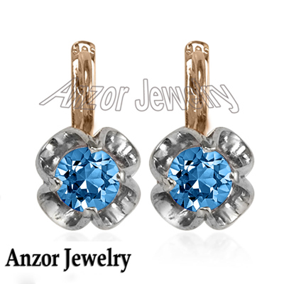 European Style Blue Topaz Earrings 585