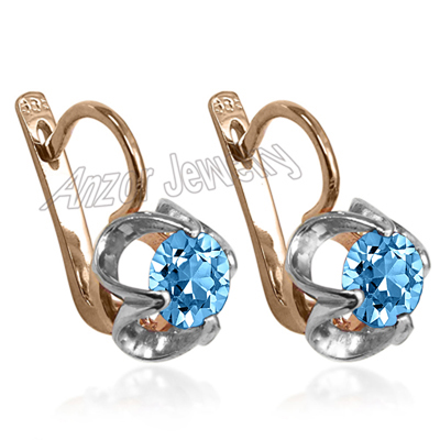 European Style Blue Topaz Earrings 585