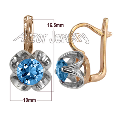European Style Blue Topaz Earrings 585
