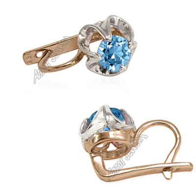 European Style Blue Topaz Earrings 585
