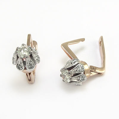 14k Lab Created Russian style Diamond Earrings