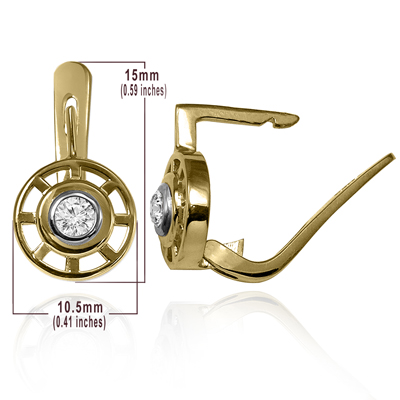 14K Gold Diamond European Style Earrings