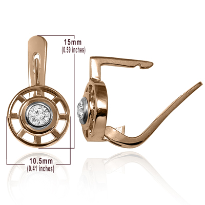 14K Gold Diamond European Style Earrings