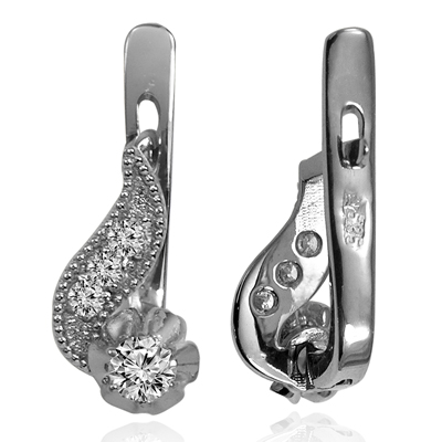 Russian Style Diamond Earrings 14k gold