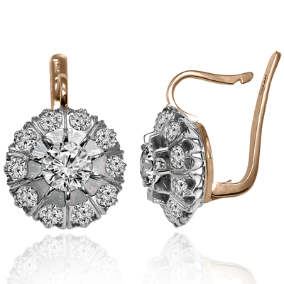 Russian Style Lab Grown Diamond Earrings 585