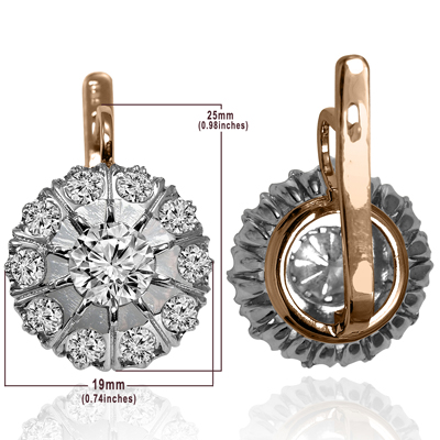 Russian Style Lab Grown Diamond Earrings 585