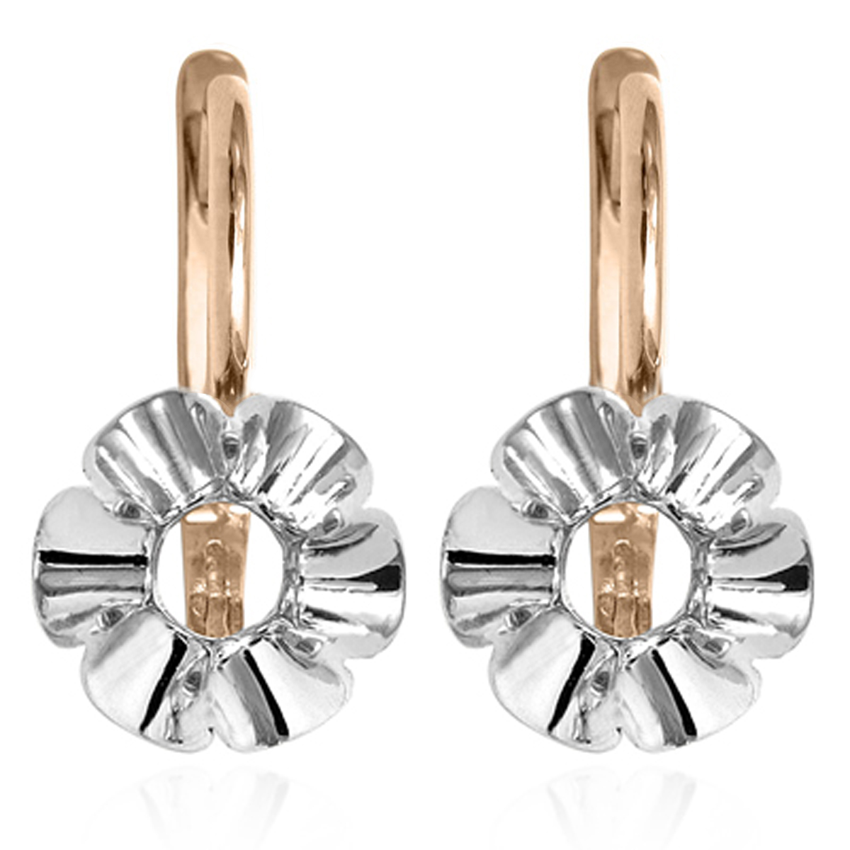 14k Gold Russian style Semi-Mount Earrings