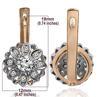 European Style Genuine Diamond Earrings 585 14K