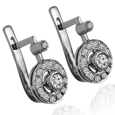 European Style Diamond Earrings in 14k 585