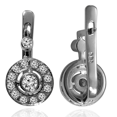 European Style Diamond Earrings in 14k 585