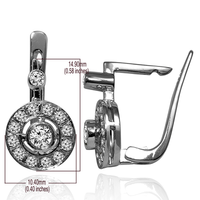 European Style Diamond Earrings in 14k 585