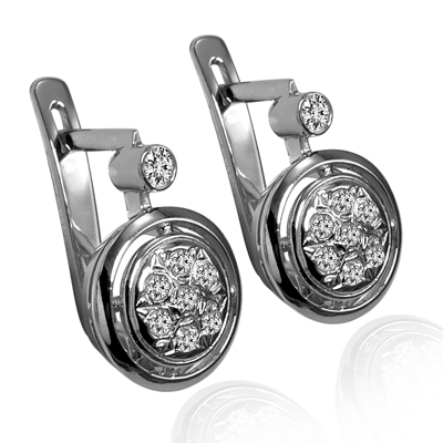 European Style Diamond Earrings in 14k 585