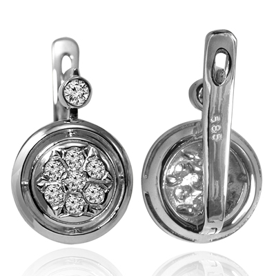 European Style Diamond Earrings in 14k 585