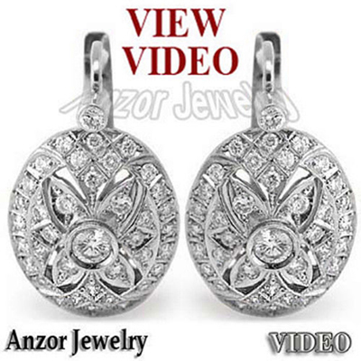 Russian style Diamonds Earrings 14K 585