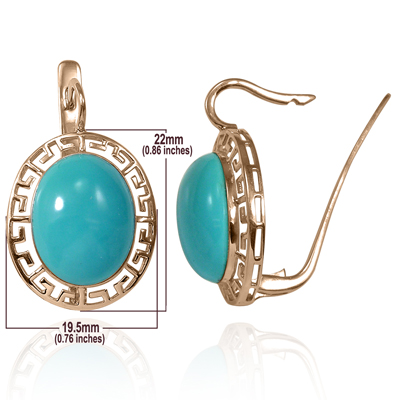 14k Solid Gold Turquoise Earrings