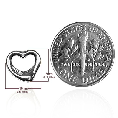 14k White Gold Heart Shaped Diamond Earrings