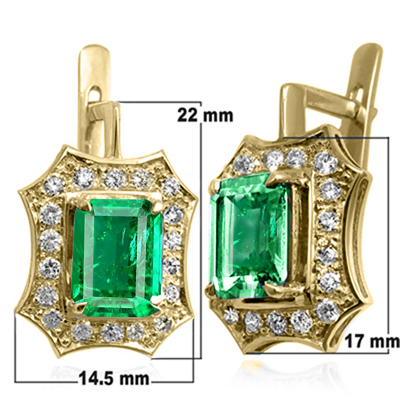 European Style EmeraldDiamond Earrings 585
