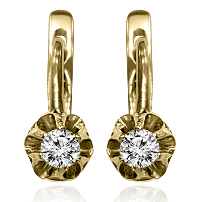 children's girls Diamond Earrings 14k Yellow gold