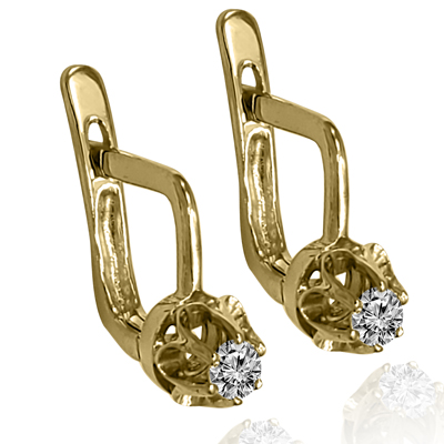 children's girls Diamond Earrings 14k Yellow gold