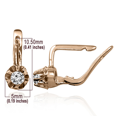 14k Gold Diamond Russian style Earrings