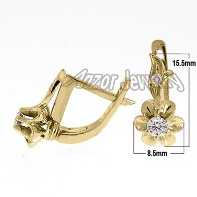 14k Gold Diamond Russian Style earrings