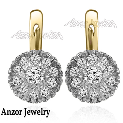 14k Solid Gold Diamond Malinka Earrings