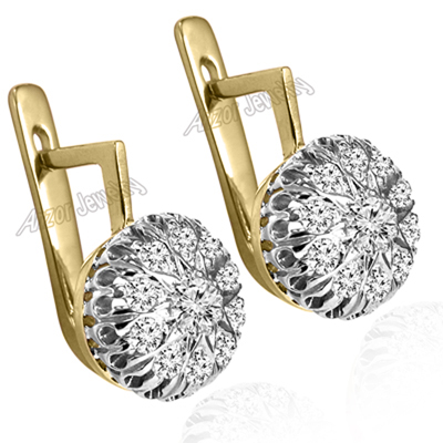 14k Solid Gold Diamond Malinka Earrings