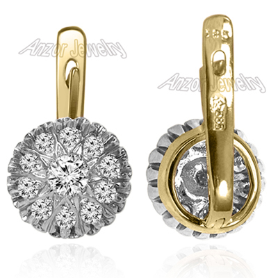 14k Solid Gold Diamond Malinka Earrings