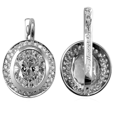 14k Gold White Sapphire and Diamond Earrings