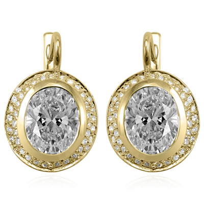 14k Gold Sapphire Diamond Russian style Earrings