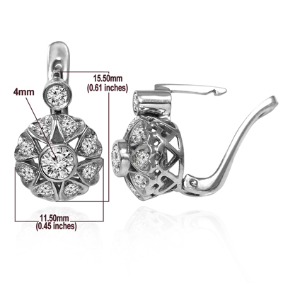 14k Gold Diamond Russian style Earrings