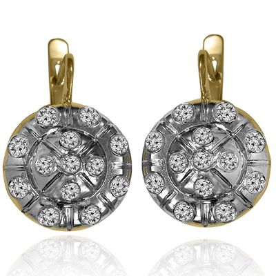 14k Gold Genuine Diamond Earrings