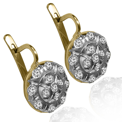 14k Gold Genuine Diamond Earrings