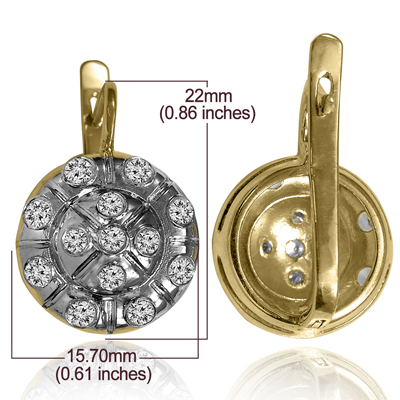 14k Gold Genuine Diamond Earrings