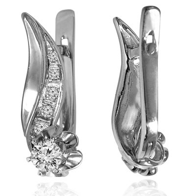 14k Gold Genuine Diamond Armenian style Earrings