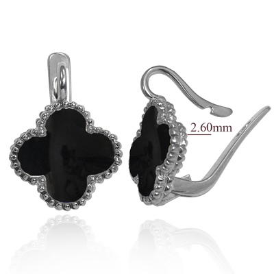 14k Gold Genuine Onyx Earrings