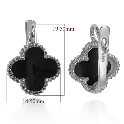 14k Gold Genuine Onyx Earrings