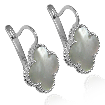 Mother of Pearl Earrings in Silver